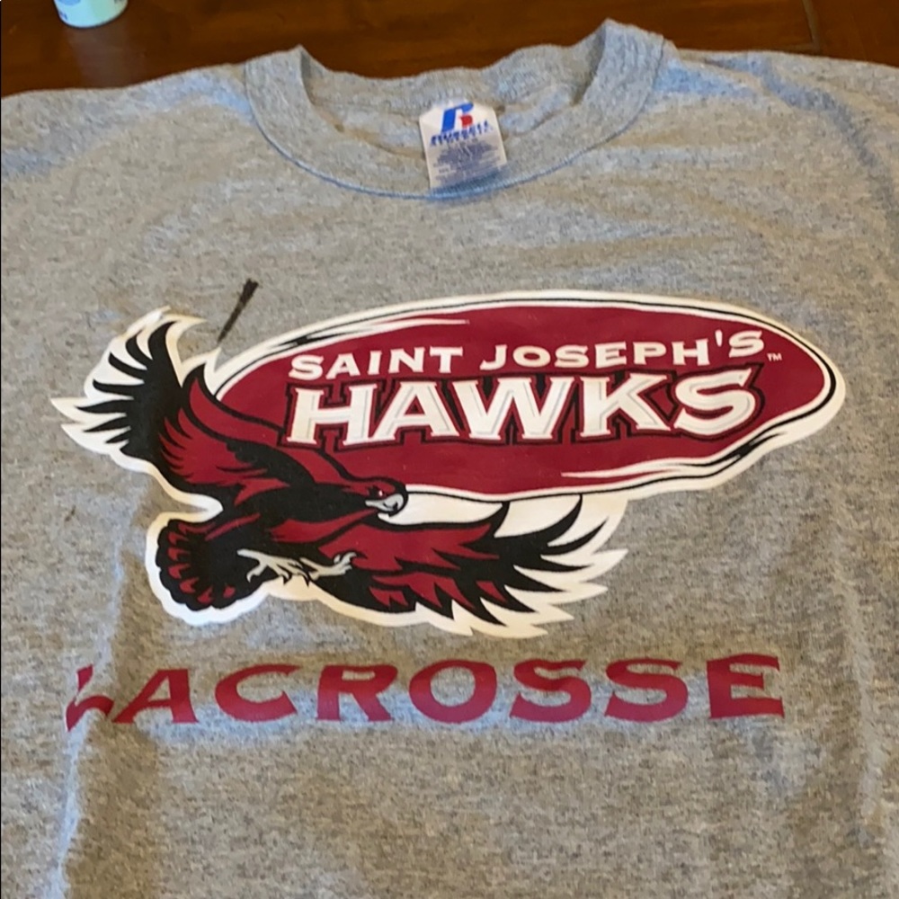 Saint Joseph’s hawks t shirt.